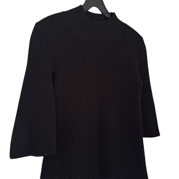 Stella McCartney Black Ribbed A-Line Wool Dress Size 40/ Medium - Picture 4 of 9